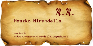 Meszko Mirandella névjegykártya